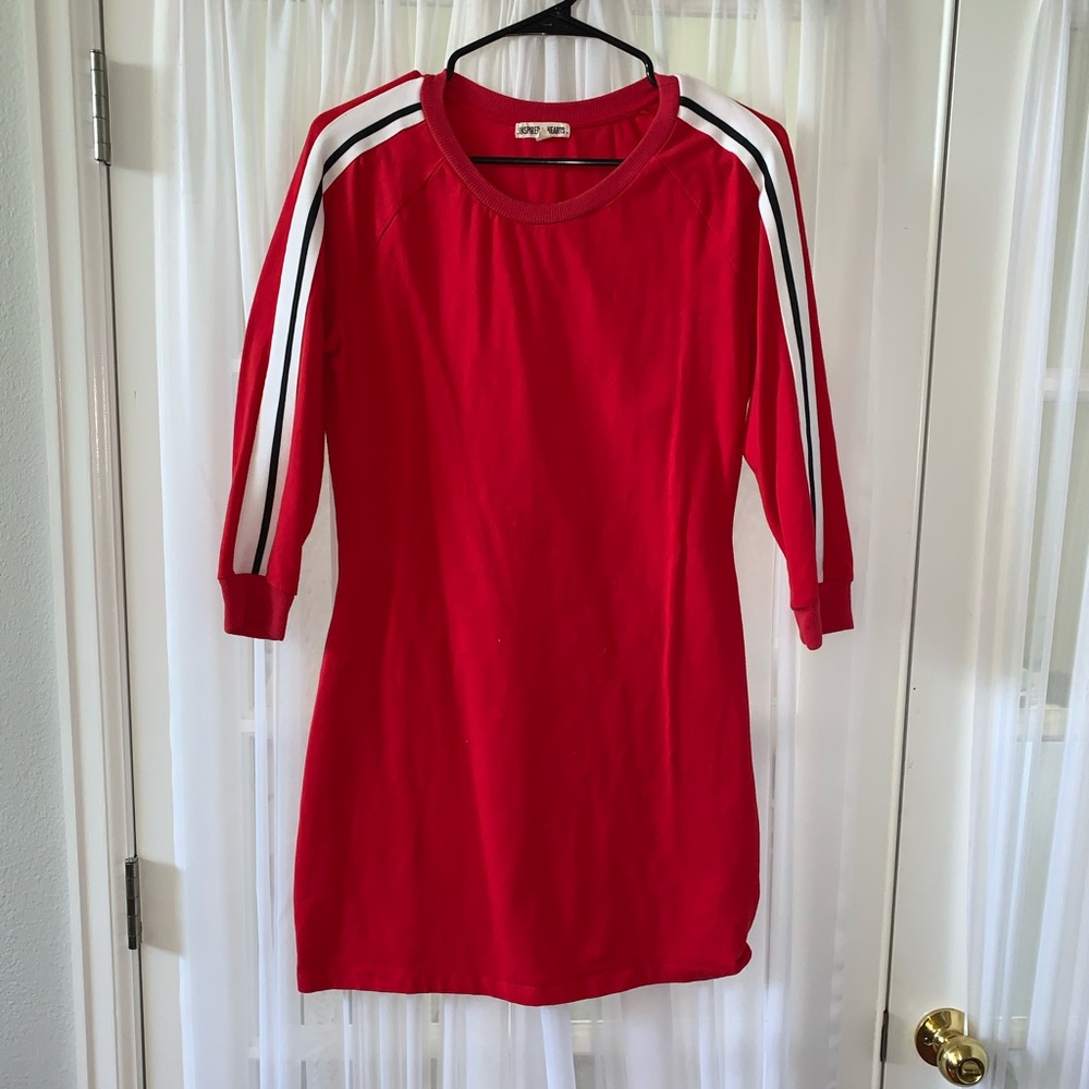 Long Sleeve Red Fitted Dress
